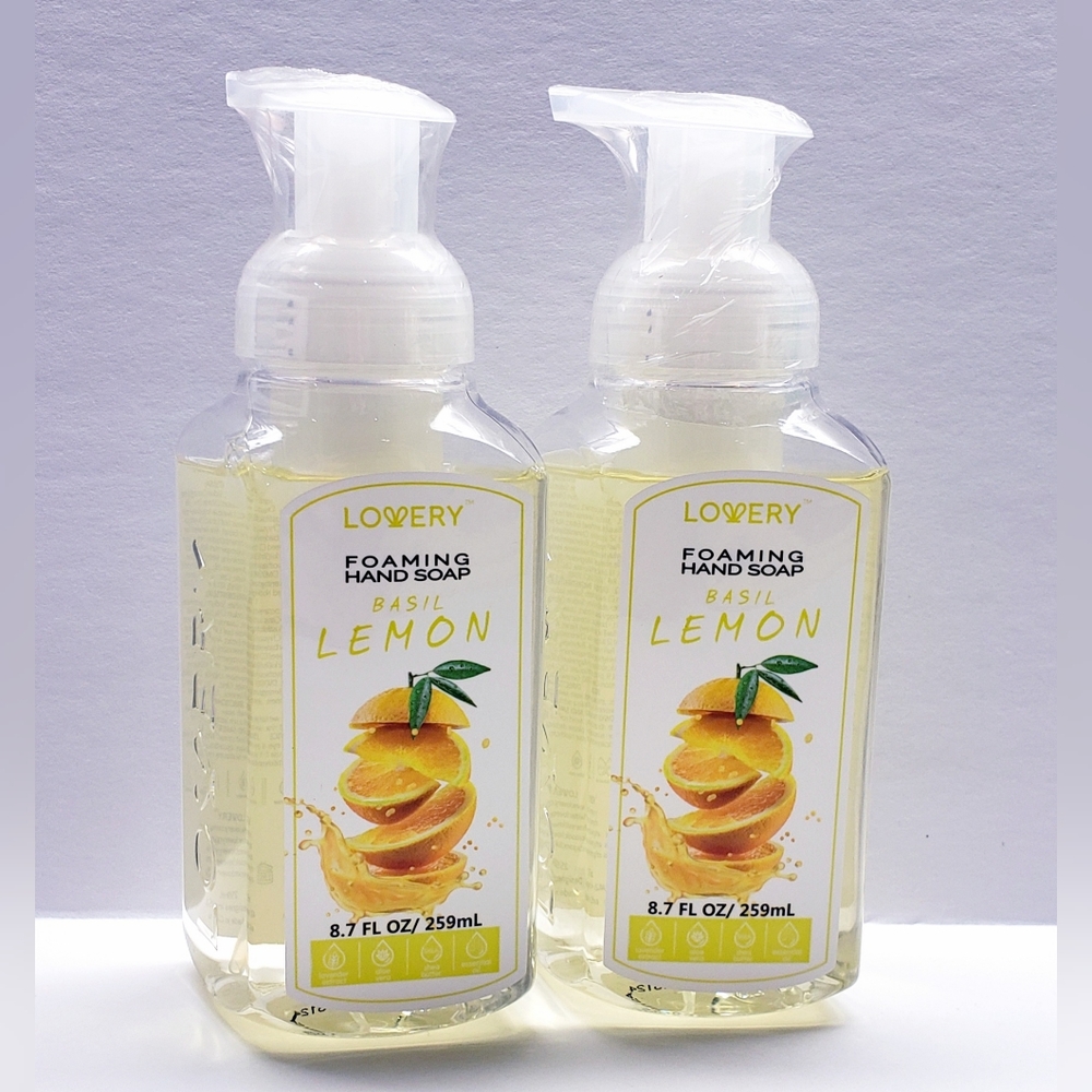 BASIL LEMON Gentle Cleansing ALL Natural Moisturizing Foaming Hand Soap(2 pack)